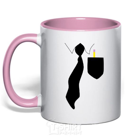 Mug with a colored handle Pocket light-pink фото