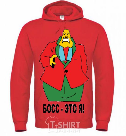 Men`s hoodie BOSS IS ME (Picture) bright-red фото