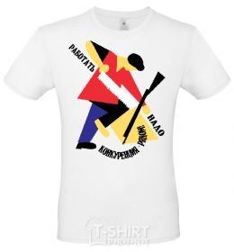 Men's T-Shirt WORK HARD! White фото