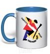 Mug with a colored handle WORK HARD! royal-blue фото