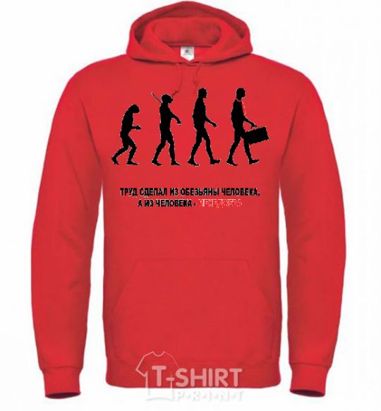 Men`s hoodie MANAGER EVOLUTION bright-red фото