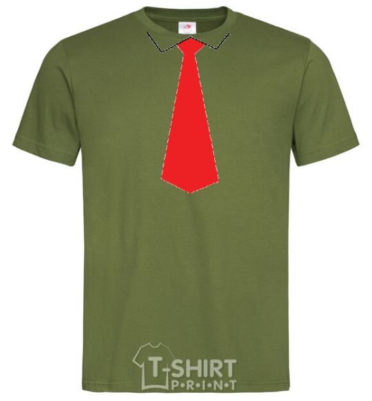 Men's T-Shirt Red tie millennial-khaki фото
