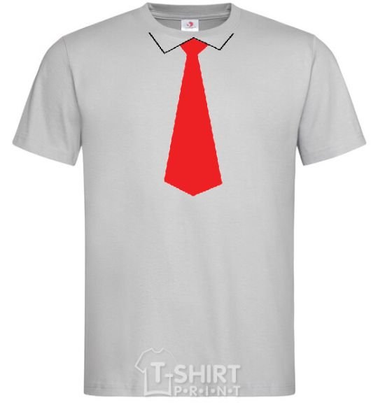 Men's T-Shirt Red tie grey фото