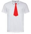 Men's T-Shirt Red tie White фото