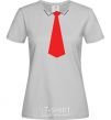 Women's T-shirt Red tie grey фото