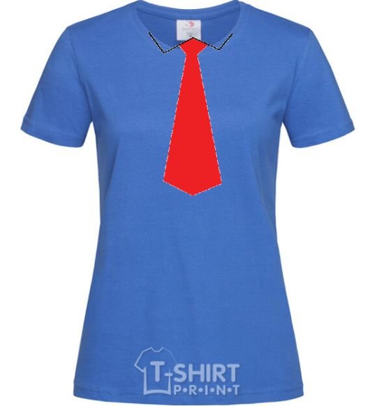 Women's T-shirt Red tie royal-blue фото