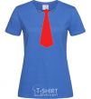 Women's T-shirt Red tie royal-blue фото