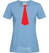 Women's T-shirt Red tie sky-blue фото