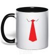 Mug with a colored handle Red tie black фото
