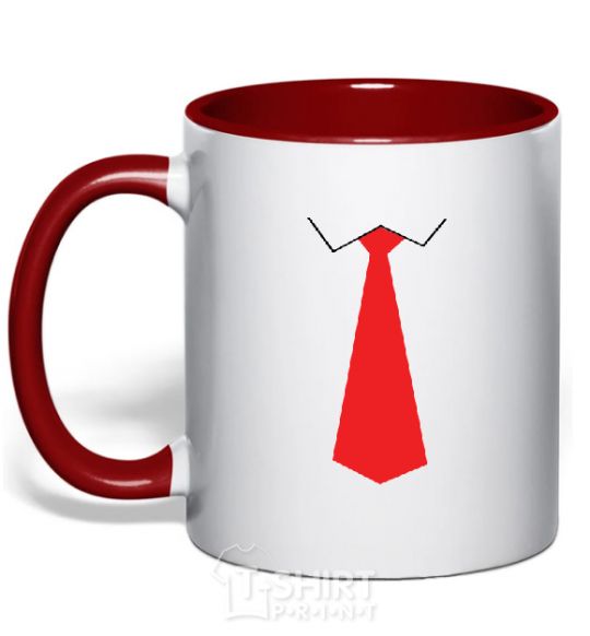 Mug with a colored handle Red tie red фото