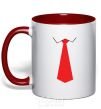 Mug with a colored handle Red tie red фото