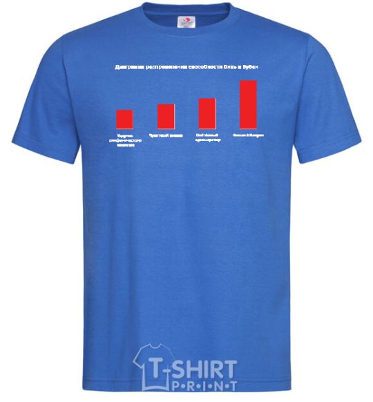 Men's T-Shirt Diagaramma of the distribution of the ability to beat the tambourine royal-blue фото