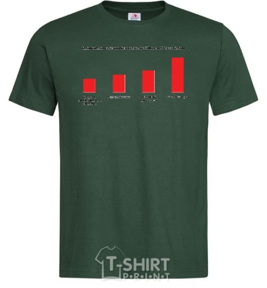 Men's T-Shirt Diagaramma of the distribution of the ability to beat the tambourine bottle-green фото