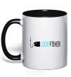 Mug with a colored handle LUCKYFISHER black фото