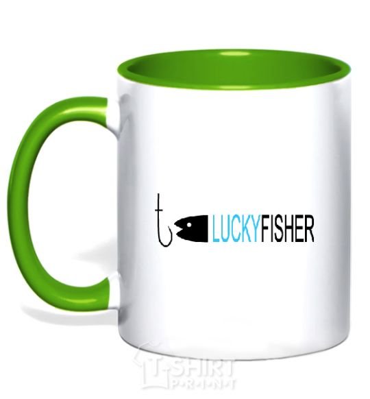 Mug with a colored handle LUCKYFISHER kelly-green фото
