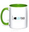 Mug with a colored handle LUCKYFISHER kelly-green фото