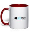 Mug with a colored handle LUCKYFISHER red фото