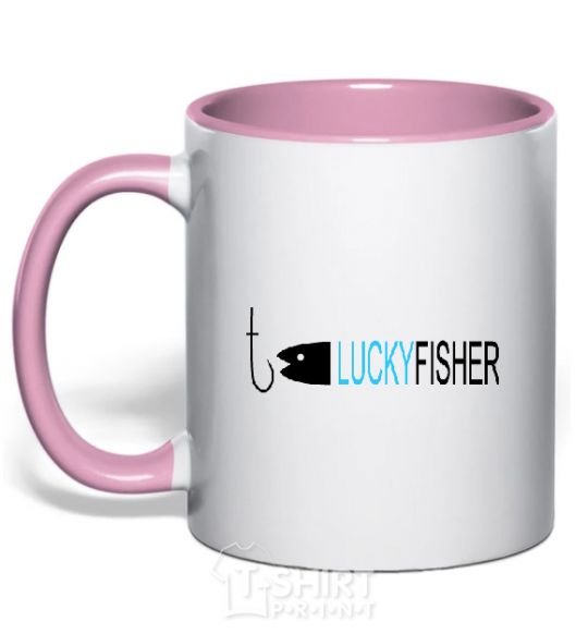 Mug with a colored handle LUCKYFISHER light-pink фото