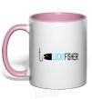 Mug with a colored handle LUCKYFISHER light-pink фото