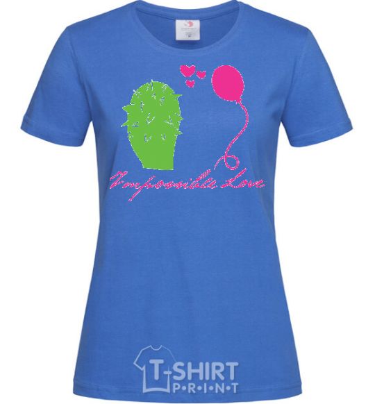Women's T-shirt IMPOSSIBLE LOVE royal-blue фото