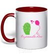 Mug with a colored handle IMPOSSIBLE LOVE red фото