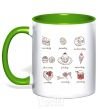 Mug with a colored handle SWEETS kelly-green фото