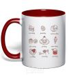 Mug with a colored handle SWEETS red фото