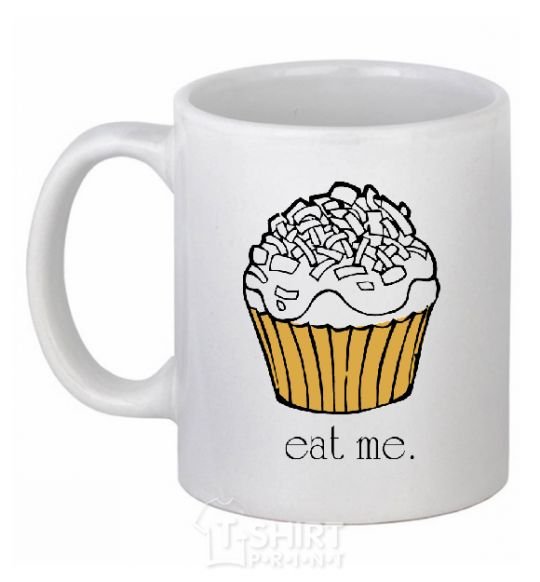 Чашка керамическая EAT ME (Мафин) Белый фото