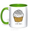 Mug with a colored handle EAT ME (Muffin) kelly-green фото