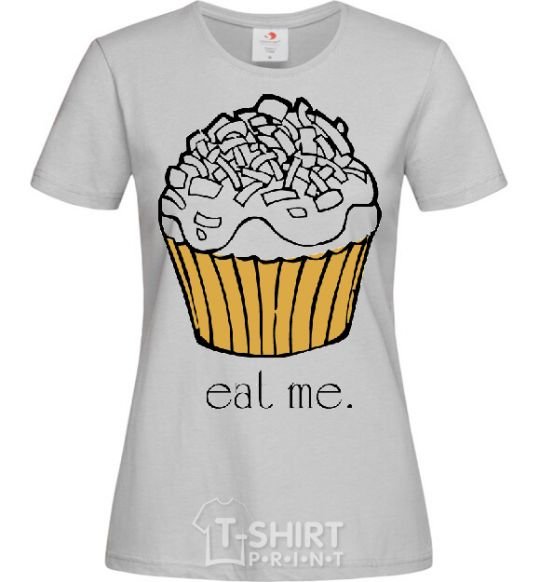 Women's T-shirt EAT ME (Muffin) grey фото