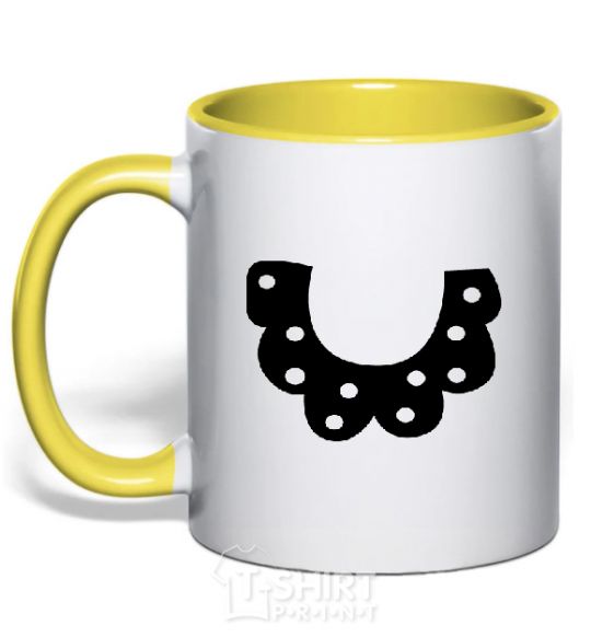 Mug with a colored handle Collar yellow фото