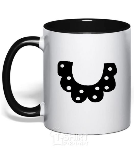 Mug with a colored handle Collar black фото