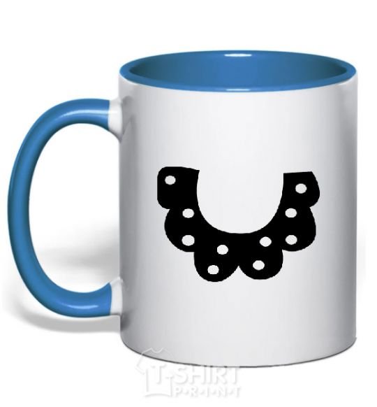 Mug with a colored handle Collar royal-blue фото