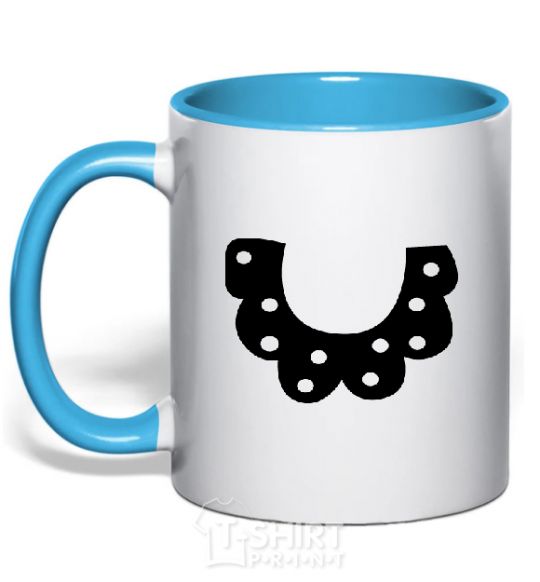 Mug with a colored handle Collar sky-blue фото