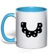 Mug with a colored handle Collar sky-blue фото