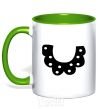 Mug with a colored handle Collar kelly-green фото