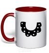 Mug with a colored handle Collar red фото