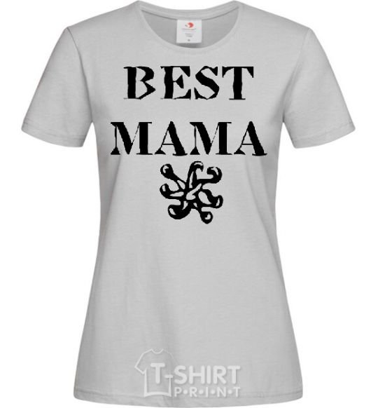 Women's T-shirt BEST MAMA with a sign grey фото