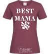 Women's T-shirt BEST MAMA with a sign burgundy фото