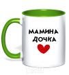 Mug with a colored handle MOTHER'S DAUGHTER kelly-green фото