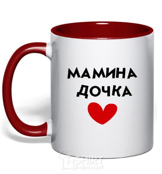 Mug with a colored handle MOTHER'S DAUGHTER red фото