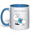 Mug with a colored handle To Mom on March 8 royal-blue фото