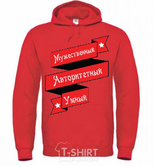 Men`s hoodie Courageous.... bright-red фото