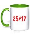 Mug with a colored handle 25/17 kelly-green фото