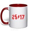 Mug with a colored handle 25/17 red фото