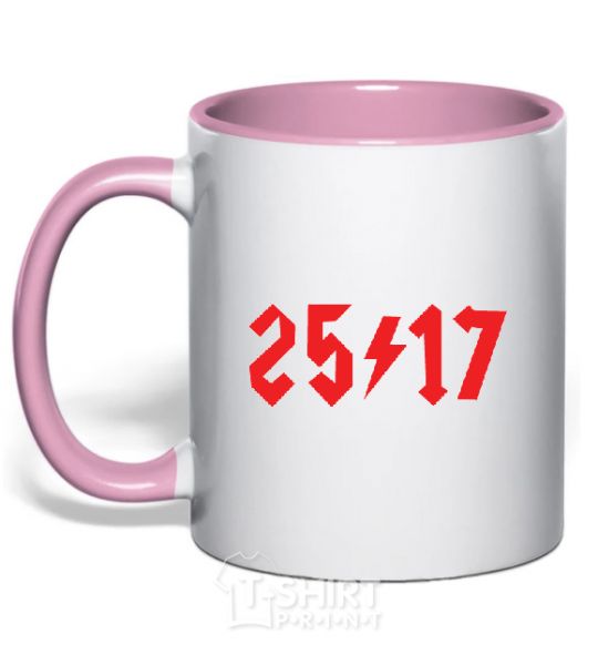 Mug with a colored handle 25/17 light-pink фото