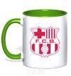 Mug with a colored handle BARCELONA kelly-green фото