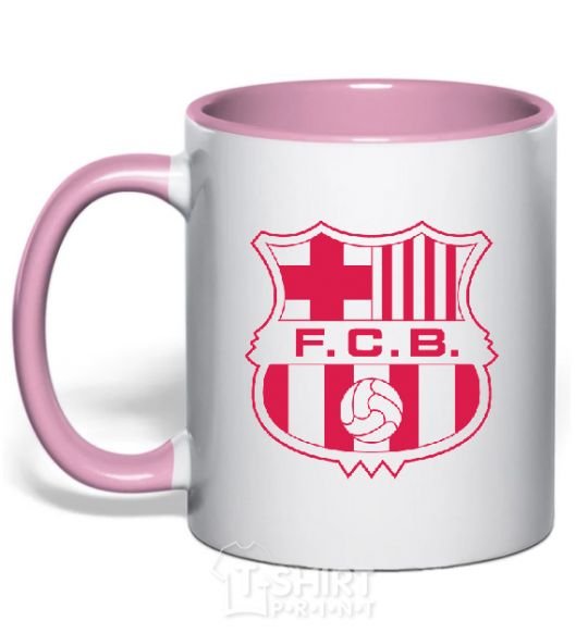 Mug with a colored handle BARCELONA light-pink фото