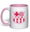 Mug with a colored handle BARCELONA light-pink фото