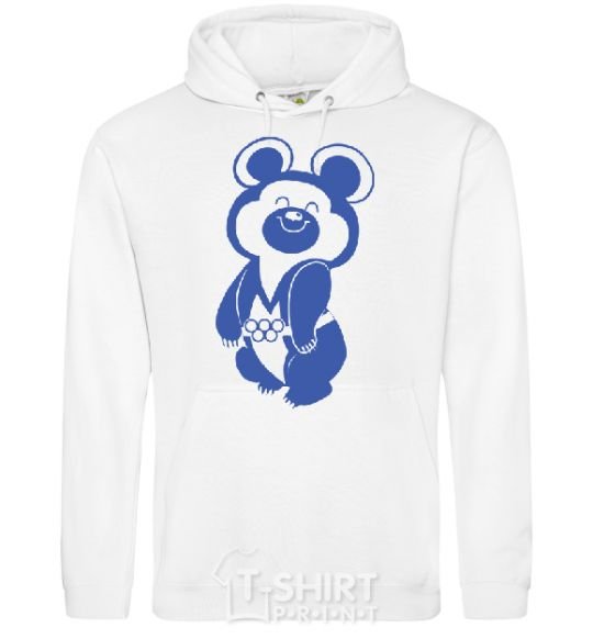 Men`s hoodie Lucky Olympic bear White фото